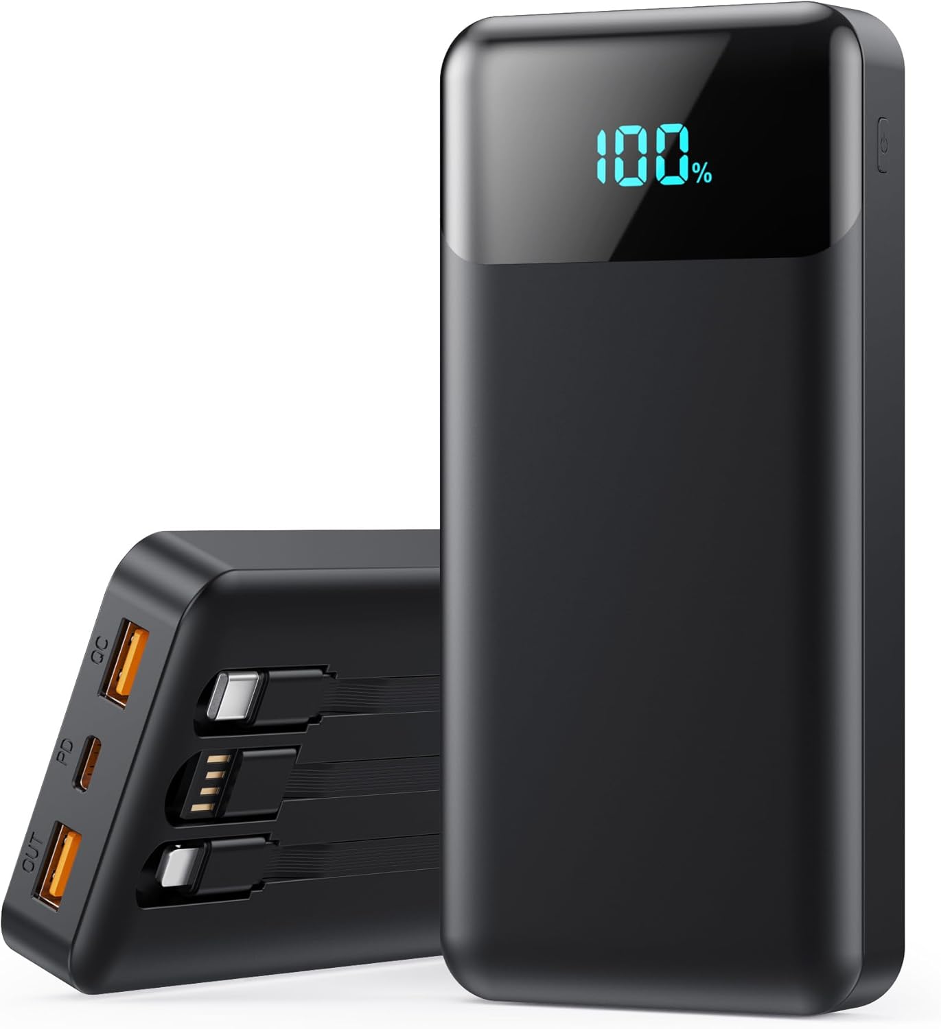 Portable Charger Power Bank 40800mAh with 3 Built-in Cables,25W Fast Phone Charging Portable Battery Pack