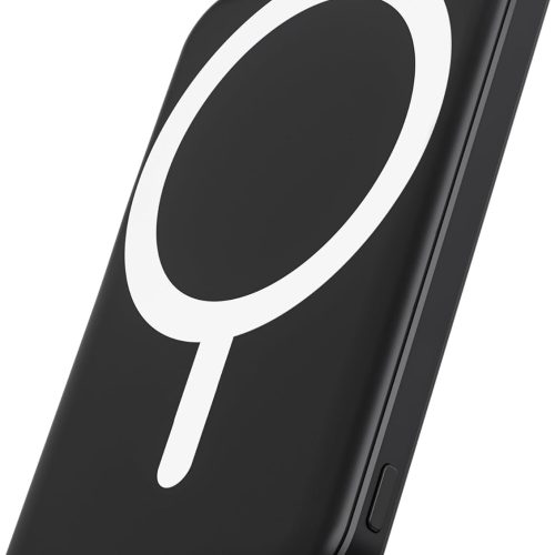 Magnetic Portable Charger with Built-In LED Light, Wireless Power Bank with Strong Magnetic Attachment and Rechargeable Battery