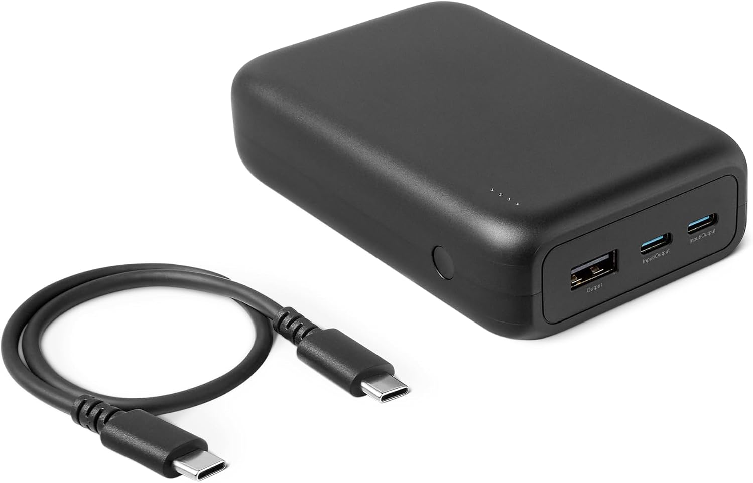 High-Capacity Portable Charger Power Bank with 3-Port Output, 20,000 mAh, Black