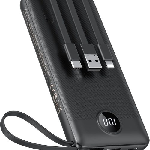 10000mAh Portable Charger, Compact Power Bank with Fast Charging and Dual USB Outputs for Smartphones and Mobile Devices